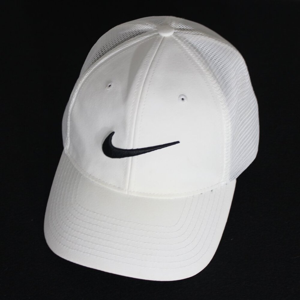 Nike White and Black Mesh Hat